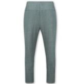 ENOS Twinset -  Zomerset Heren - Linnen Look Shirt Heren - Zomer Broek Heren - MG-011 - Grijs