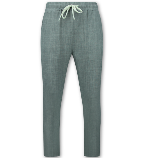 ENOS Twinset -  Zomerset Heren - Linnen Look Shirt Heren - Zomer Broek Heren - MG-011 - Grijs