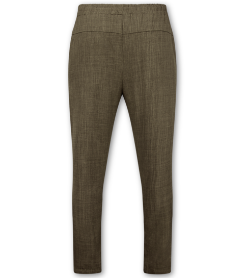 ENOS Twinset - Zomerset Heren - Linnen Look Overhemd Heren - Linnen Broek Heren - MG-011 - Bruin