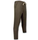 ENOS Twinset - Zomerset Heren - Linnen Look Overhemd Heren - Linnen Broek Heren - MG-011 - Bruin