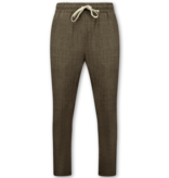 ENOS Linnen Twinset - Linnen Zomerset Heren - Linnen Overhemd Heren - Linnen Broek Heren - MG-011 - Bruin