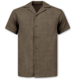 ENOS Linnen Look Twinset - Zomerset Heren - Linnen Look Overhemd Heren - Linnen Broek Heren - MG-011 - Bruin