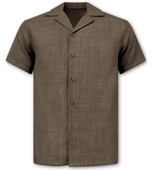 ENOS Linnen Look Twinset - Zomerset Heren - Linnen Look Overhemd Heren - Linnen Broek Heren - MG-011 - Bruin