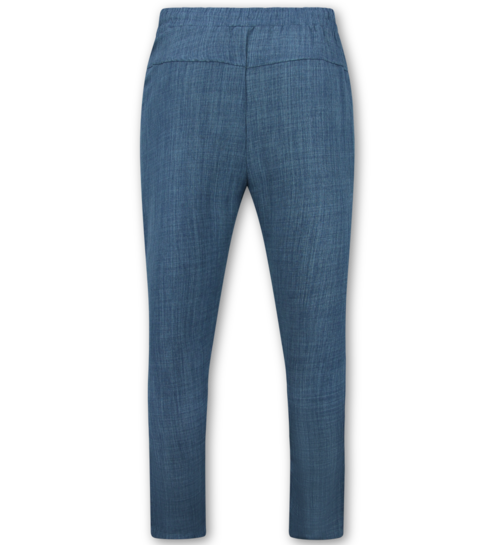 ENOS Linnen Twinset - Linnen Zomerset Heren - Linnen Overhemd Heren - Zomer Broek Heren - MG-011 - Blauw