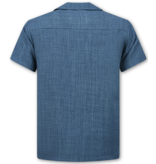 ENOS Twinset - Zomerset Heren - Linnen Look Overhemd Heren - Zomer Broek Heren - MG-011 - Blauw