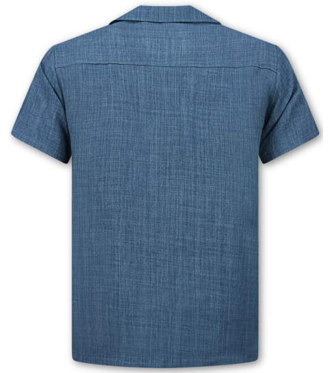 ENOS Twinset - Zomerset Heren - Linnen Look Overhemd Heren - Zomer Broek Heren - MG-011 - Blauw