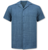 ENOS Linnen Twinset - Linnen Zomerset Heren - Linnen Overhemd Heren - Zomer Broek Heren - MG-011 - Blauw