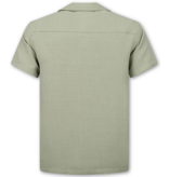 ENOS Twinset - Zomerset Heren - Linnen Look Overhemd Heren - Zomer Broek Heren - MG-011 - Beige