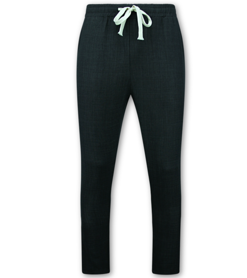 ENOS Linnen Zomerset Heren - Linnen Twinset - Linnen Overhemd Heren - Zomer Broek Heren - MG-012 - Zwart