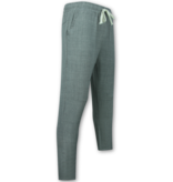 ENOS Zomerset Heren - Twinset - Linnen Look Overhemd Heren - Zomer Broek Heren - MG-012 - Grijs