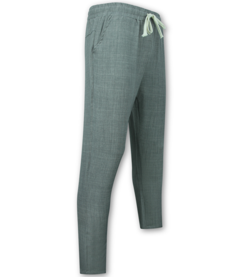 ENOS Linnen Zomerset Heren - Linnen Twinset - Linnen Overhemd Heren - Zomer Broek Heren - MG-012 - Grijs