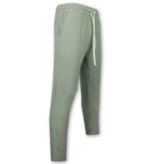 ENOS Linnen Look Zomerset Heren - Twinset - Linnen look Overhemd Heren - Zomer Broek Heren - MG-012 - KHAKI