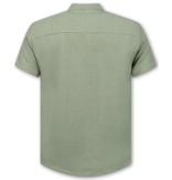 ENOS Linnen Zomerset Heren - Linnen Twinset - Linnen Overhemd Heren - Zomer Broek Heren - MG-012 - KHAKI