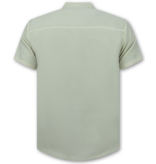 ENOS  Zomerset Heren -  Twinset - Linnen Look Overhemd Heren - Zomer Broek Heren - MG-012 - Beige