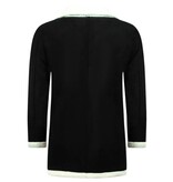 TONY BACKER Imitatie Bontjas Parka - Lammy Coat - 538ZNW - Zwart