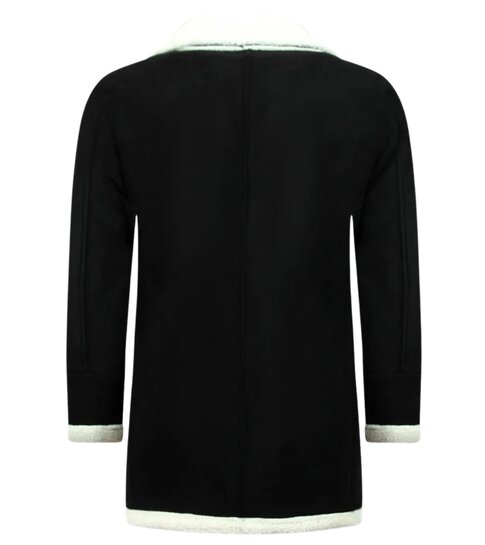 TONY BACKER Imitatie Bontjas Parka - Lammy Coat - 538ZNW - Zwart