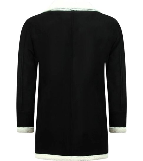 TONY BACKER Imitatie Bontjas Parka - Lammy Coat - 538ZNW - Zwart