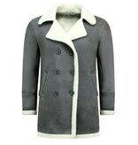 TONY BACKER Imitatie Bontjas Lang - Lammy Coat - 538GNW - Grijs