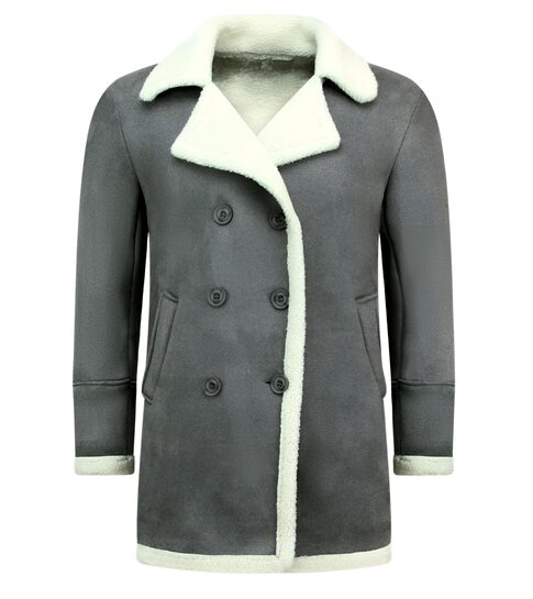 TONY BACKER Imitatie Bontjas Lang - Lammy Coat - 538GNW - Grijs