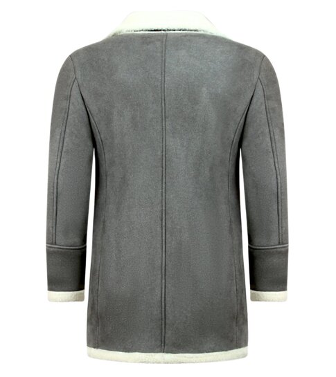 TONY BACKER Imitatie Bontjas Lang - Lammy Coat - 538GNW - Grijs