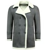 TONY BACKER Imitatie Bontjas Lang - Lammy Coat - 538GNW - Grijs