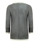 TONY BACKER Imitatie Bontjas Lang - Lammy Coat - 538GNW - Grijs