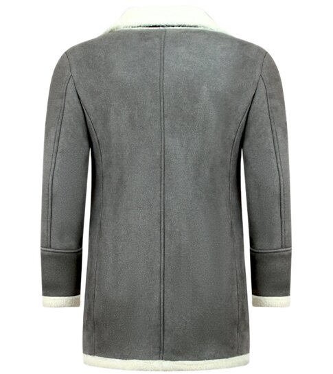 TONY BACKER Imitatie Bontjas Lang - Lammy Coat - 538GNW - Grijs