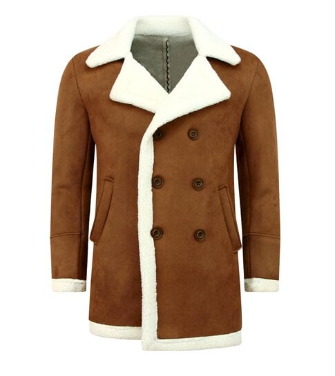 TONY BACKER Imitatie Bontjas - Lammy Coat Lang - 538BRNW - Bruin