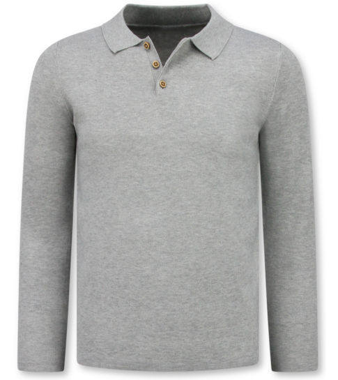 ENOS Trui Heren - Polo Shirt Heren Lange Mouw - 536 - Grijs