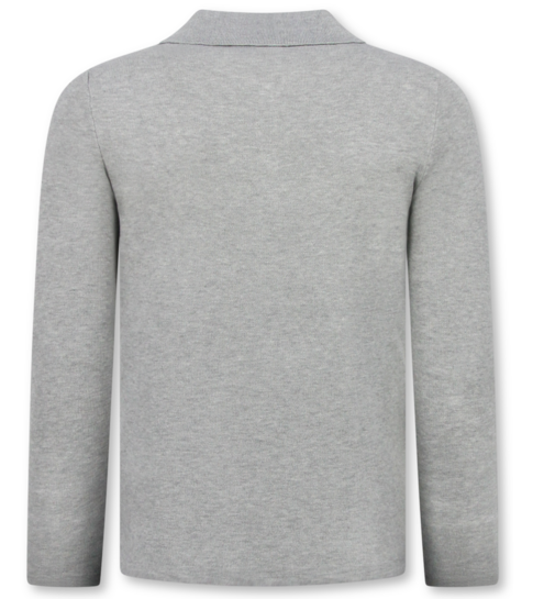 ENOS Trui Heren - Polo Shirt Heren Lange Mouw - 536 - Grijs