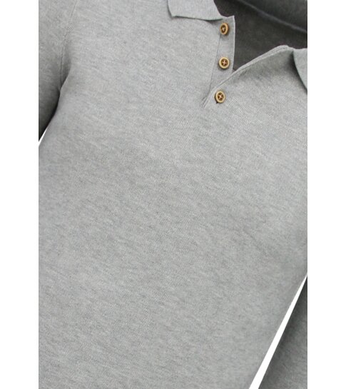 ENOS Trui Heren - Polo Shirt Heren Lange Mouw - 536 - Grijs
