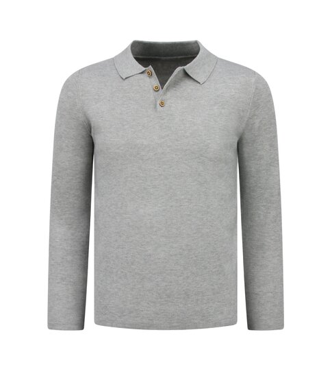ENOS Trui Heren - Polo Shirt Heren Lange Mouw - 536 - Grijs