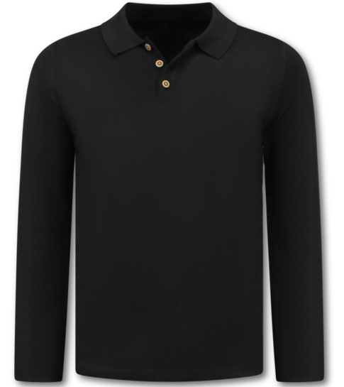 ENOS Trui Heren - Polo Lange Mouw Heren - 536 - Zwart