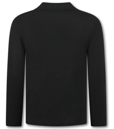 ENOS Trui Heren - Polo Lange Mouw Heren - 536 - Zwart