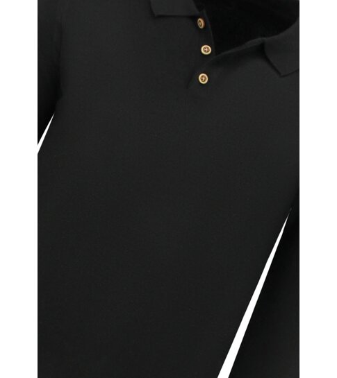 ENOS Trui Heren - Polo Lange Mouw Heren - 536 - Zwart