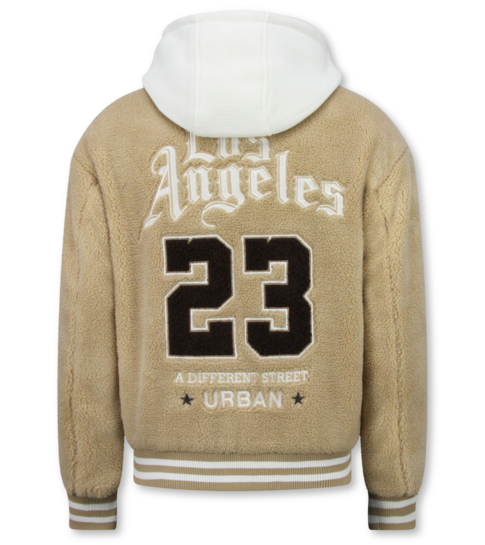 ENOS Teddy Jas Heren met Capuchon - Oversized Baseball Jacket  - Tussenjas Heren - 537 - Bruin