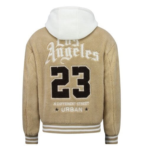 ENOS Teddy Jas Heren met Capuchon - Oversized Baseball Jacket  - Tussenjas Heren - 537 - Bruin