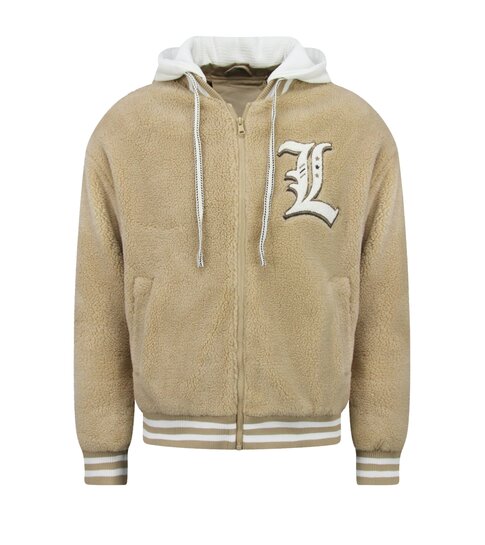 ENOS Teddy Jas Heren met Capuchon - Oversized Baseball Jacket  - Tussenjas Heren - 537 - Bruin