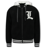 ENOS Oversized Baseball Jacket - Teddy Jas Heren met Capuchon - Tussenjas Heren - 537 - Zwart