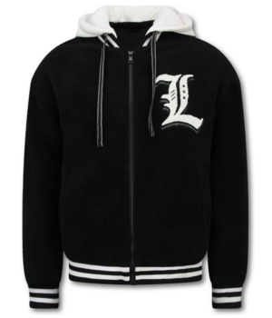 ENOS Oversized Baseball Jacket - Teddy Jas Heren met Capuchon - Tussenjas Heren - 537 - Zwart