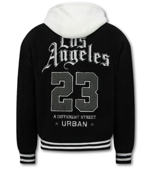 ENOS Oversized Baseball Jacket - Teddy Jas Heren met Capuchon - Tussenjas Heren - 537 - Zwart