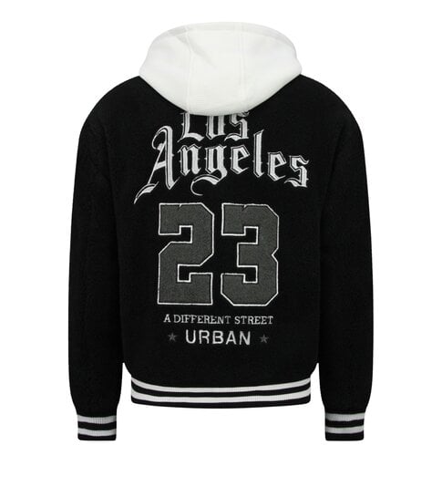 ENOS Oversized Baseball Jacket - Teddy Jas Heren met Capuchon - Tussenjas Heren - 537 - Zwart
