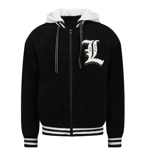 ENOS Oversized Baseball Jacket - Teddy Jas Heren met Capuchon - Tussenjas Heren - 537 - Zwart