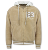 ENOS Oversized Baseball Jacket Heren - Teddy Jas  - Tussenjas Heren - 535 - Bruin