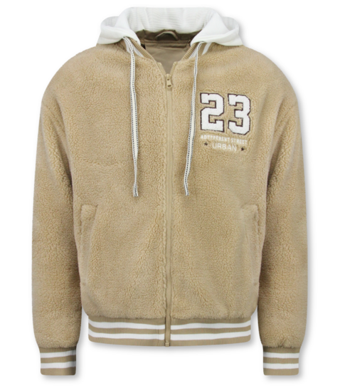 ENOS Oversized Baseball Jacket Heren - Teddy Jas  - Tussenjas Heren - 535 - Bruin