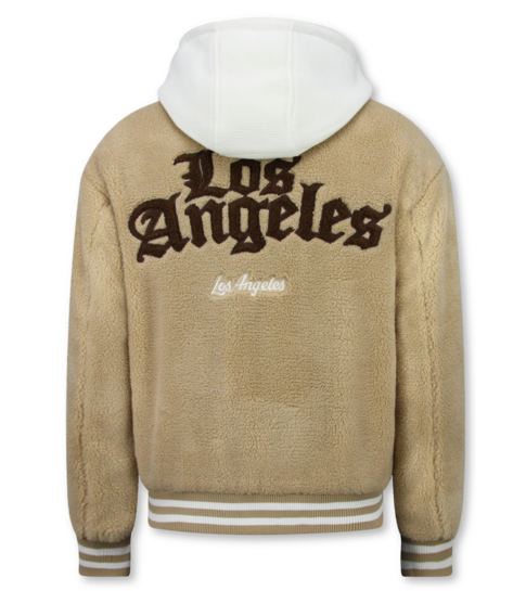 ENOS Oversized Baseball Jacket Heren - Teddy Jas  - Tussenjas Heren - 535 - Bruin