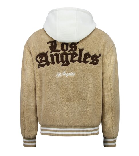 ENOS Oversized Baseball Jacket Heren - Teddy Jas  - Tussenjas Heren - 535 - Bruin