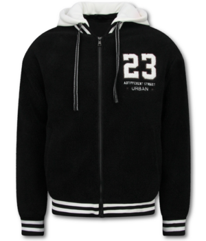 ENOS Oversized Baseball Jacket - Teddy Jas  - Tussenjas Heren - 535 - Zwart