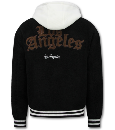 ENOS Oversized Baseball Jacket - Teddy Jas  - Tussenjas Heren - 535 - Zwart