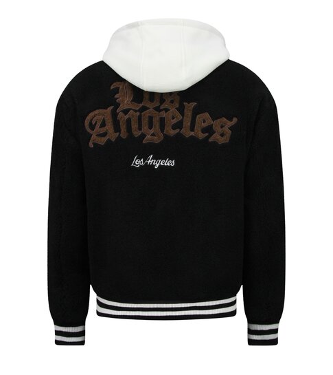 ENOS Oversized Baseball Jacket - Teddy Jas  - Tussenjas Heren - 535 - Zwart
